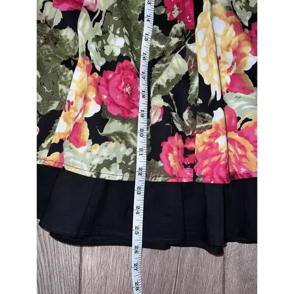 Modbe XL Skirt - Beautiful Rose Pattern A-Line Midi Skirt Downeast NWT - Picture 5 of 6